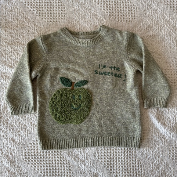 Zara Other - Zara I’m The Sweetest Apple Knit Sweater 6/9 mths